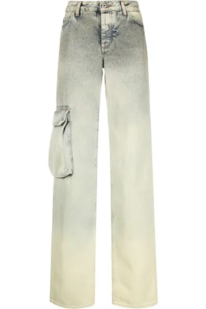 OFF-WHITE Jeans a vita media in cotone denim