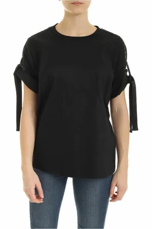 DKNY T-shirt nera con nastro logato