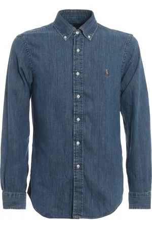 Ralph Lauren Camicia slim in denim colletto button-down