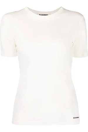 Jil Sander T-shirt girocollo bianca a maniche corte