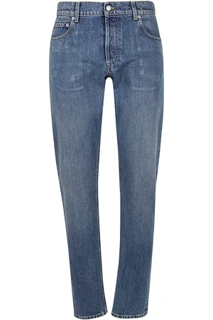 Alexander McQueen Jeans a gamba dritta con logo ricamato