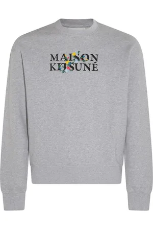 Maison Kitsuné Felpa con scritta floreale