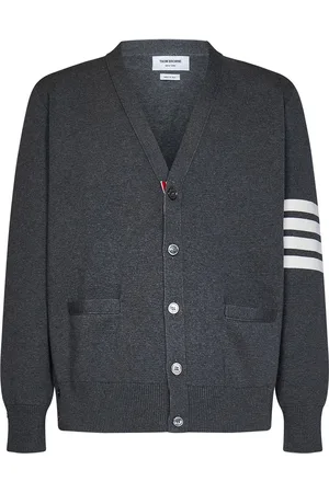 Thom Browne Cardigan scollo a V in cotone punto Milano