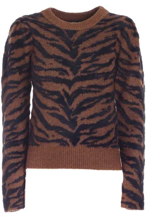 DKNY Maglione marrone e nero zebrato