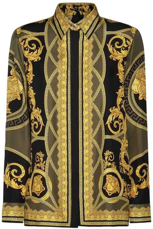 VERSACE Camicia Di Seta E Nera