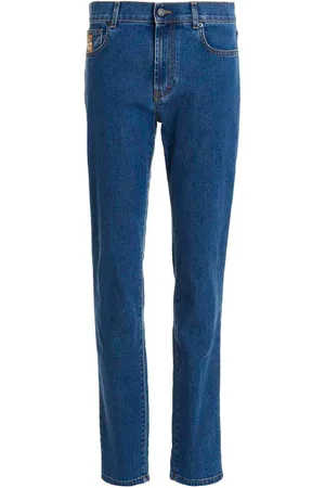 Moschino Jeans in denim con logo orsetto