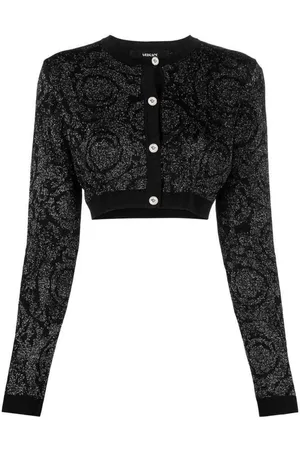 VERSACE Cardigan corto in maglia barocco