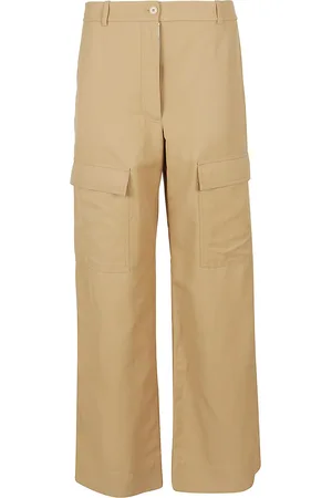 Stella McCartney Pantaloni cargo in cotone a gamba larga