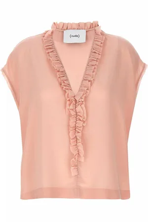 NUDE Blusa in seta con volant