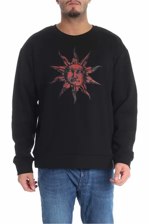 FAUSTO PUGLISI Felpa nera stampa sole rosso