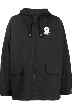 Kenzo Giubbotto con cappuccio e zip con logo