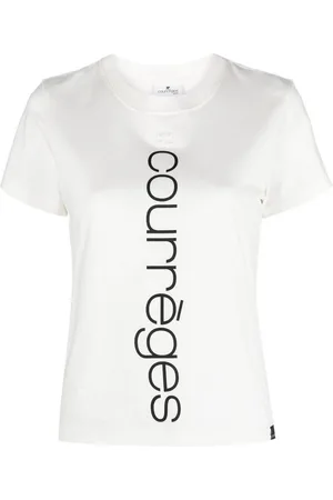 Courrèges T-shirt in cotone logata