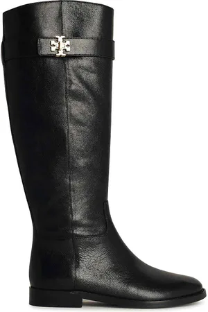 Tory Burch Stivali in pelle nera Lock Ridin