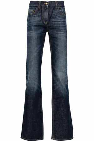 Palm Angels Jeans a gamba dritta con logo ricamato