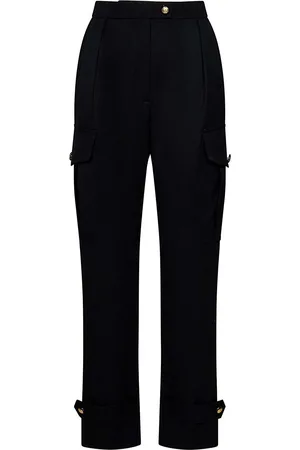 Alexander McQueen Pantaloni militari in lana nera con tasche