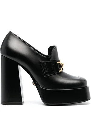 VERSACE Mocassini con plateau Medusa aevitas in pelle