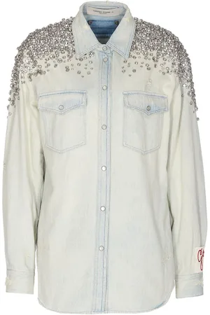 Golden Goose Camicia con cristalli distressed