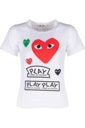 Comme des Garçons T-shirt donna multilogo e cuore