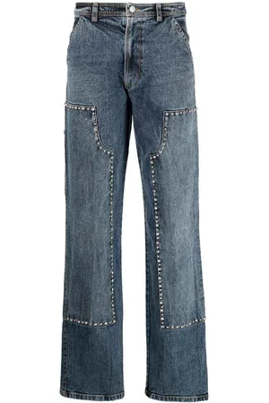 Des Phemmes Pantaloni in denim ricamato