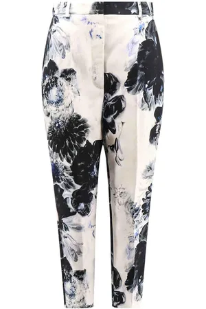 Alexander McQueen Pantalone in viscosa con stampa floreale