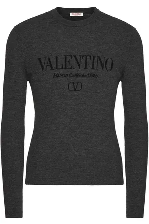 VALENTINO Maglione girocollo in lana con logo