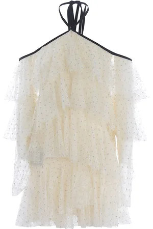 Serafini Abito a balze con pois argento