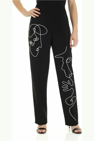 Moschino Pantalone in crepe con ricamo Cornely