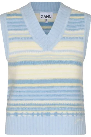 Ganni Cardigan in lana azzurra
