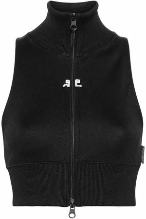 Courrèges Giacca cropped con patch logo
