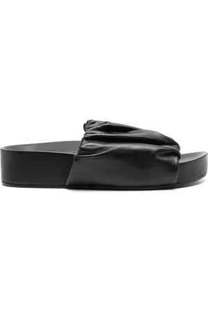 Jil Sander Sandali in pelle con dettagli increspati