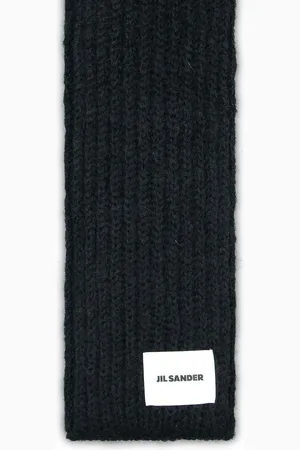 Jil Sander Sciarpa in misto lana nera