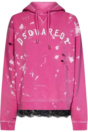 Dsquared2 Felpa con cappuccio con pizzo e logo