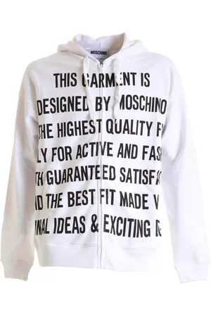 Moschino Felpa bianca con stampa logo lettering