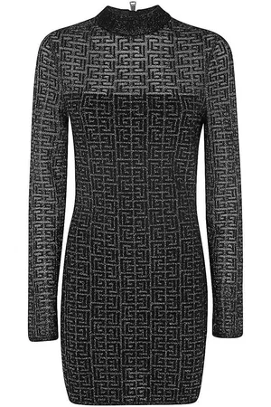 Balmain Vestito corto in maglia glitterata