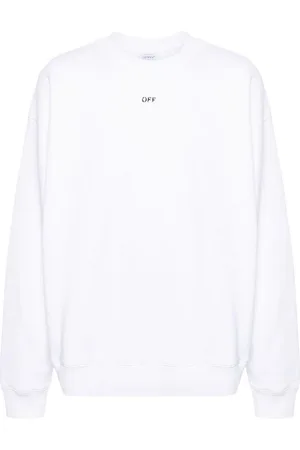 OFF-WHITE Felpa in cotone con logo ricamato