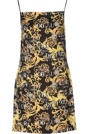 VERSACE Mini abito con logo stampato e spalline