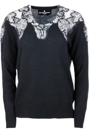 ERMANNO SCERVINO Maglia in cashmere con bordo in pizzo