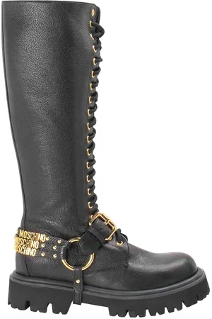 Moschino Stivaletti Maxi Con Logo Sul Retro In Metallo