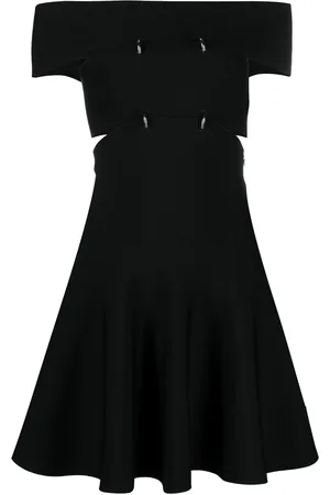 Alexander McQueen Mini abito svasato con spalle scoperte