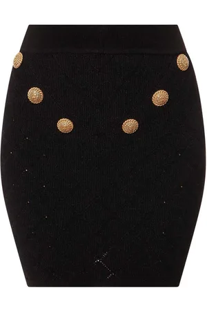 Balmain Gonna in maglia con motivo a rombi
