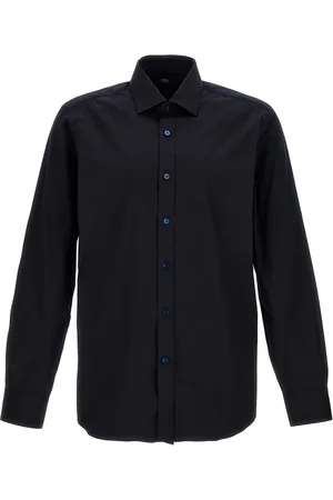 BARBA Camicia in cotone con maniche con risvolto