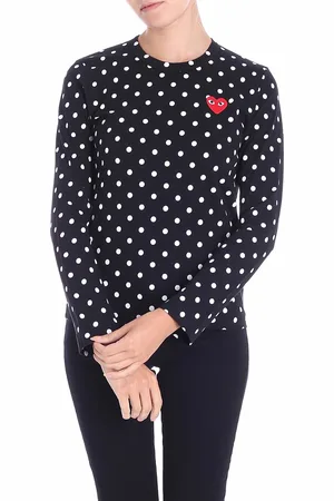 Comme des Garçons T-shirt nera Red Heart dot