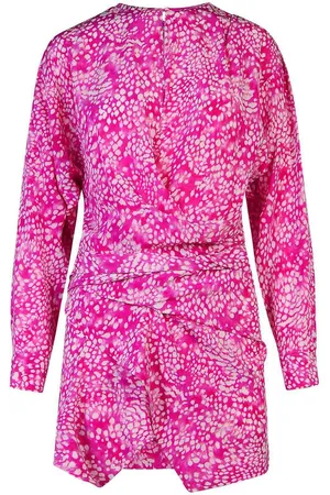 Isabel Marant Vestito Habla In Misto Seta Fucsia