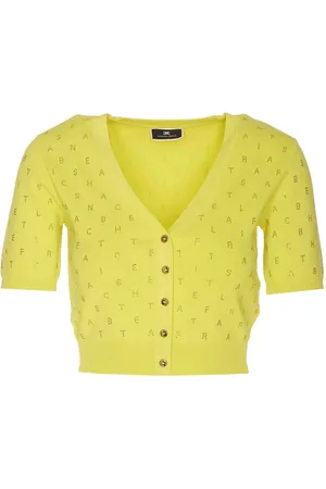 Elisabetta Franchi Cardigan con logo Lettering Strass