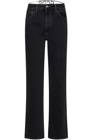 GCDS Jeans in denim con girocollo in strass