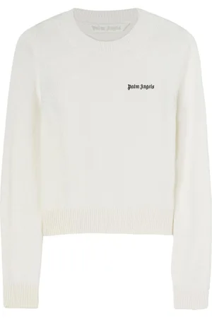 Palm Angels Maglia Girocollo Con Logo Ricamato