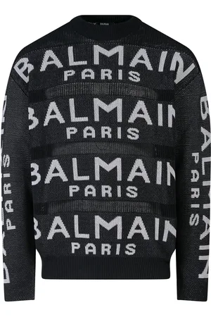 Balmain Maglia in misto cotone con logo paris