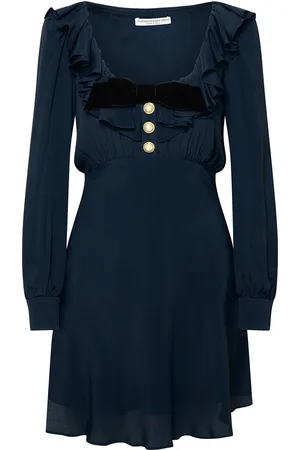 Alessandra Rich Vestito in misto seta blu