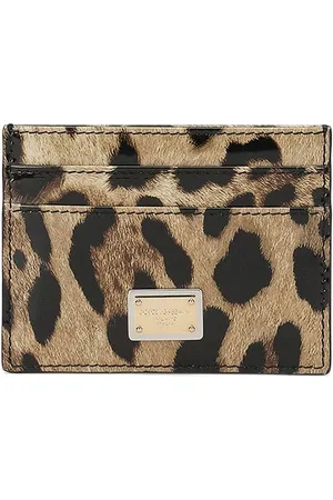 Dolce & Gabbana Porta carte di credito con stampa leopardata
