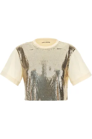 Paco rabanne Top in paillettes in metallo